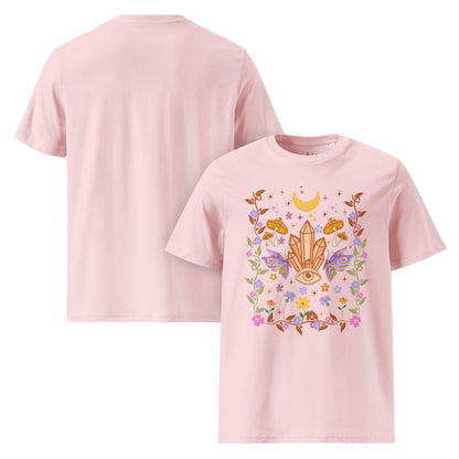 Mystic Bloom – Unisex Bio T-Shirt (Crystal Eye Design) - YogaStylz