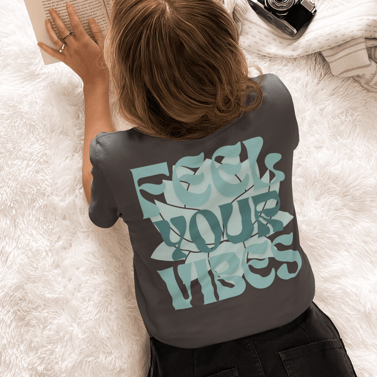 Oversized T-Shirt mit verwaschenem Boho - Look - YogaStylz