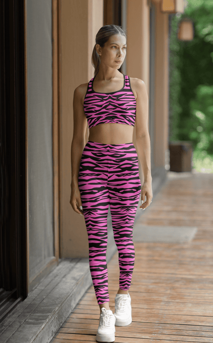 Pink getigerter Sport - BH - YogaStylz