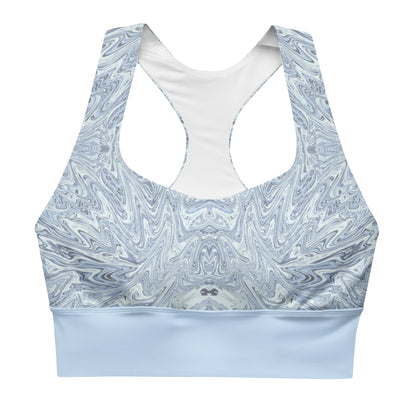 Recycelter Longline - Sport - BH Hellblau Abstrakt - YogaStylz