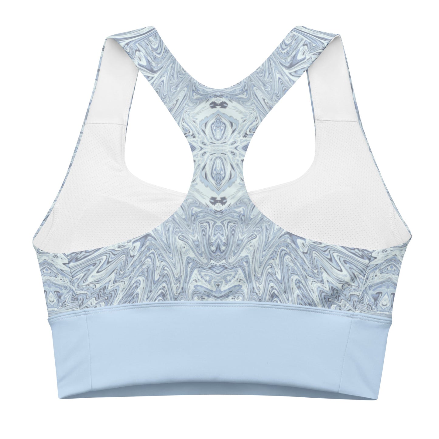 Recycelter Longline - Sport - BH Hellblau Abstrakt - YogaStylz