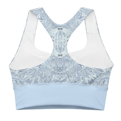 Recycelter Longline - Sport - BH Hellblau Abstrakt - YogaStylz
