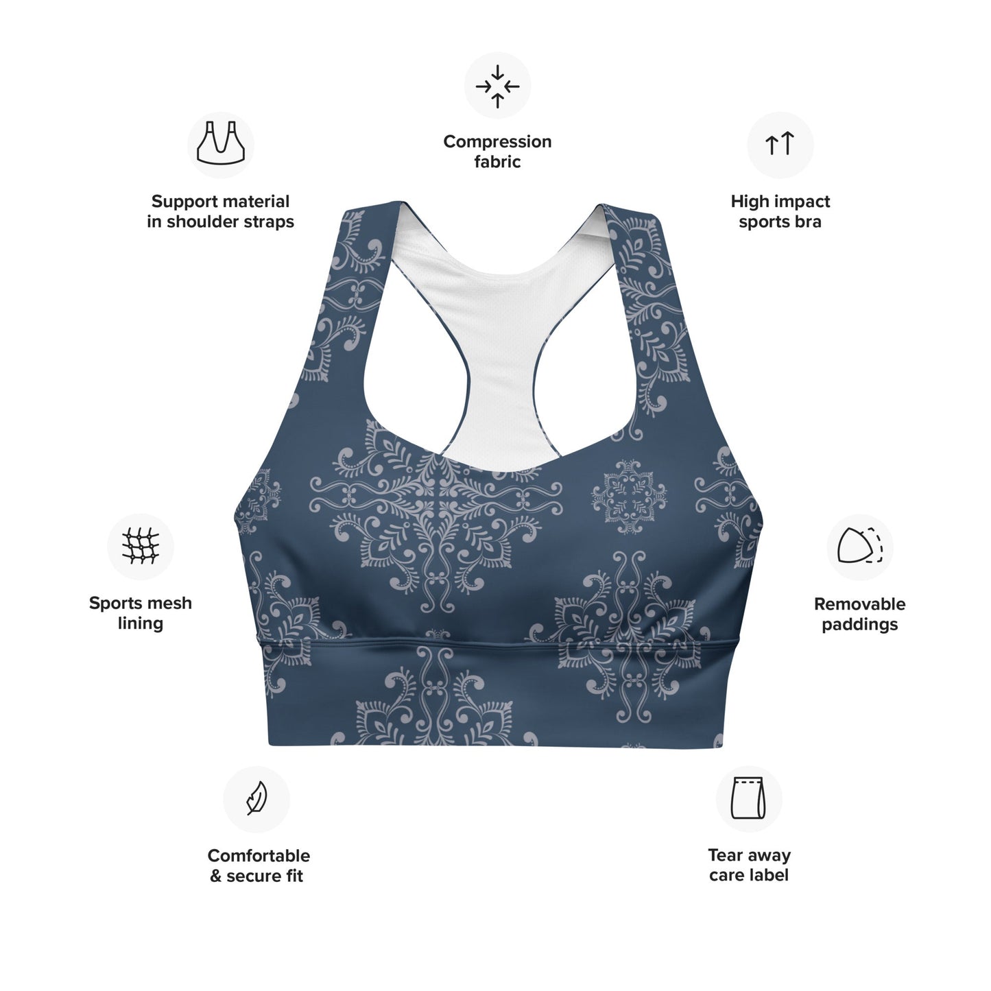 Recycelter Longline - Sport - BH im Boho - Design - YogaStylz
