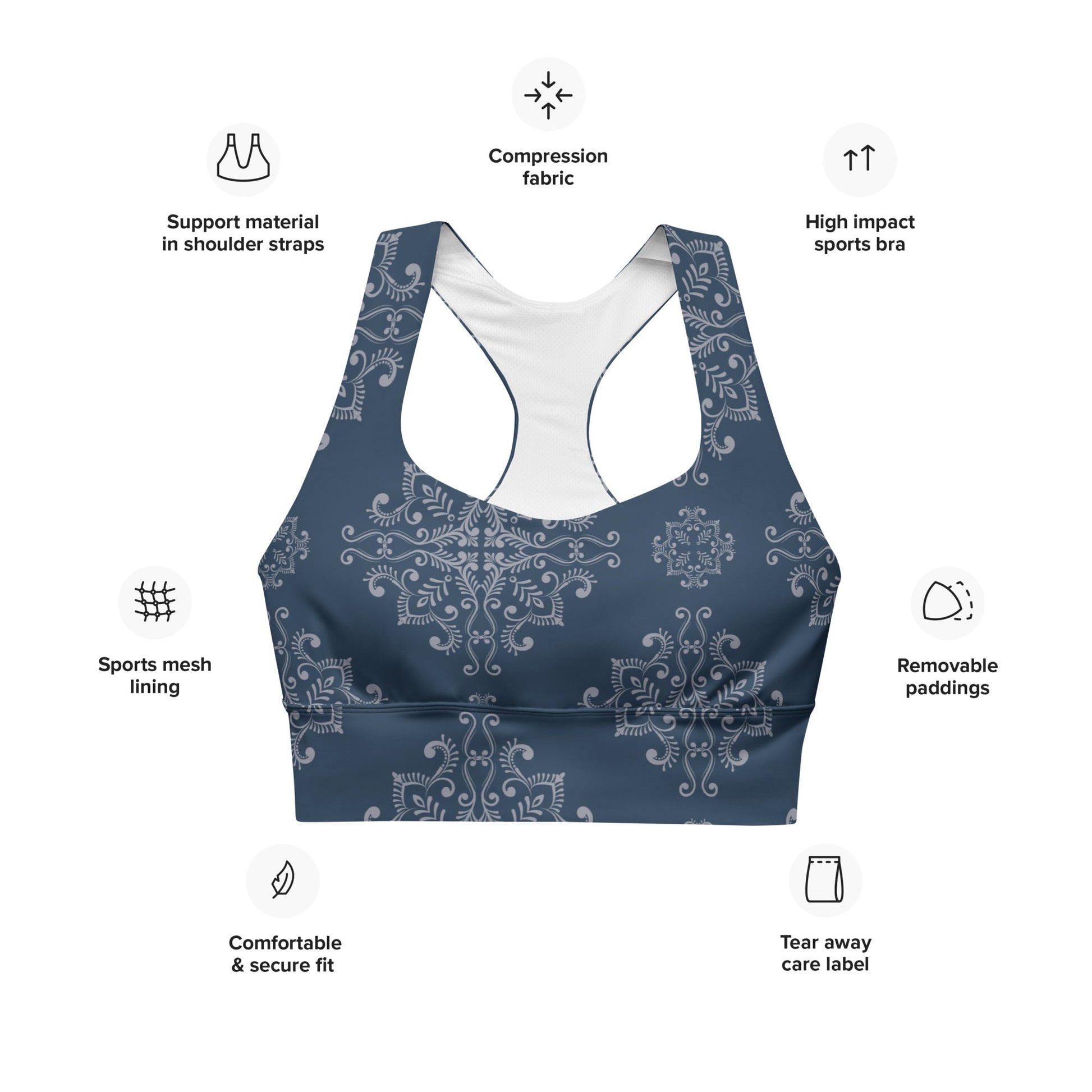 Recycelter Longline - Sport - BH im Boho - Design - YogaStylz