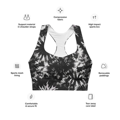 Recycelter Longline - Sport - BH im Tie - Dye Design - YogaStylz