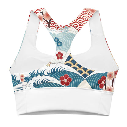 Recycelter Longline - Sport - BH mit abstraktem Muster - YogaStylz