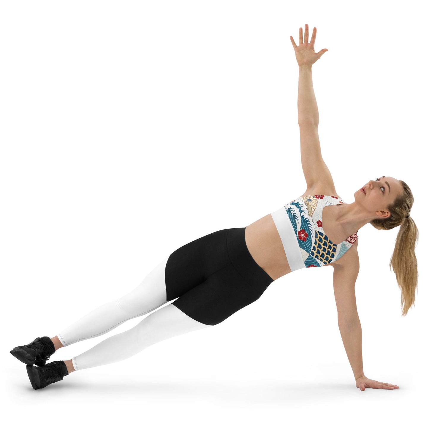 Recycelter Longline - Sport - BH mit abstraktem Muster - YogaStylz