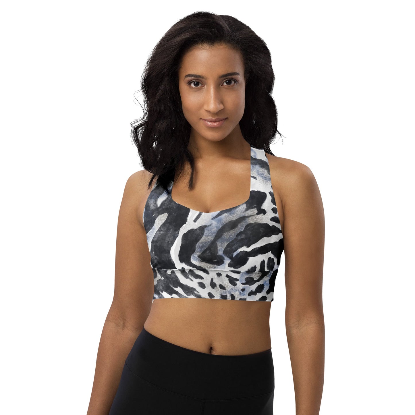 Recycelter Longline - Sport - BH mit Animal Print - YogaStylz