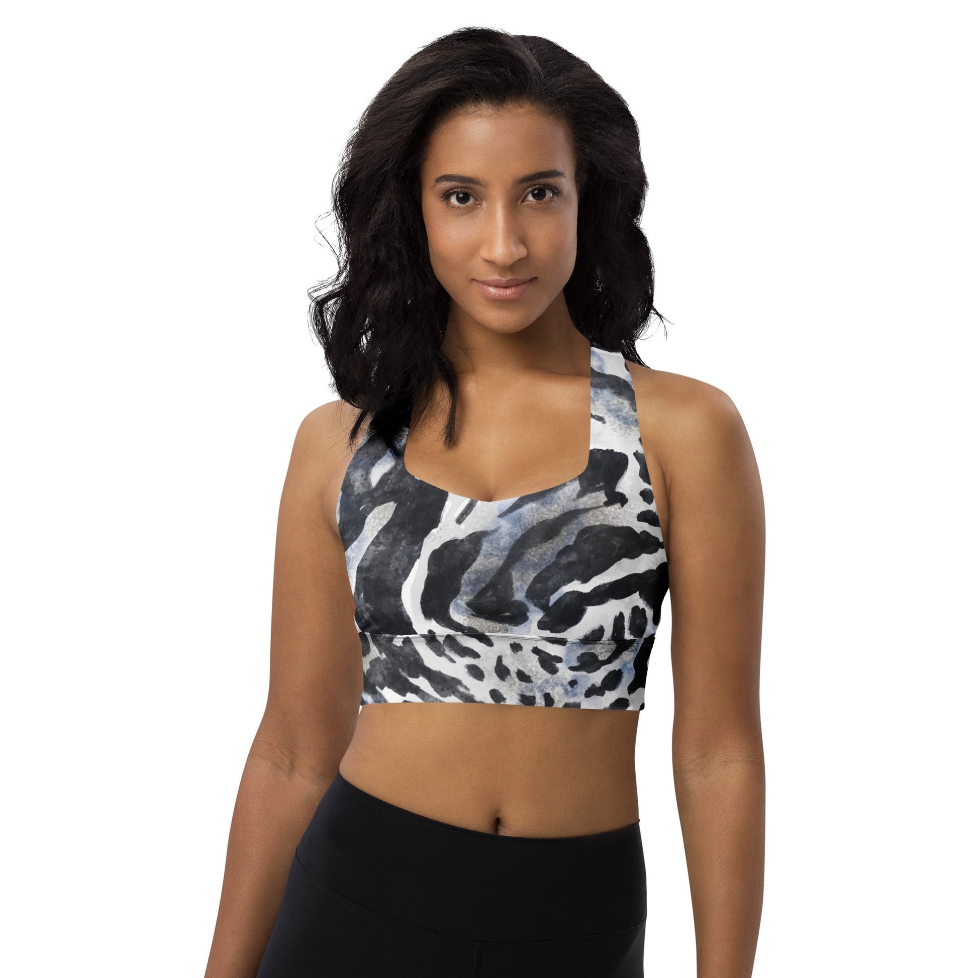 Recycelter Longline - Sport - BH mit Animal Print - YogaStylz