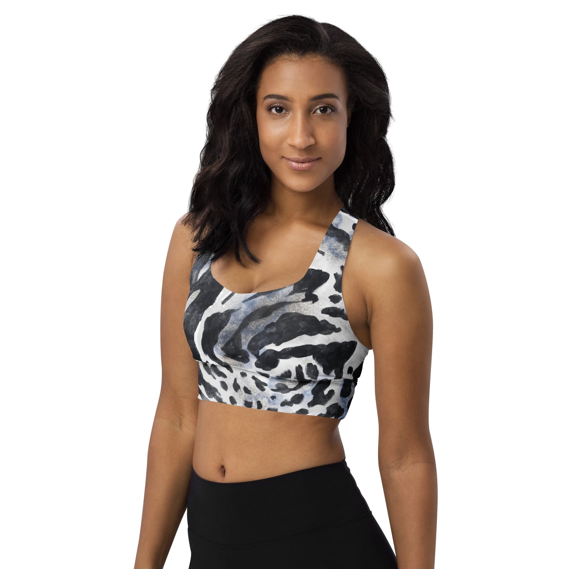 Recycelter Longline - Sport - BH mit Animal Print - YogaStylz