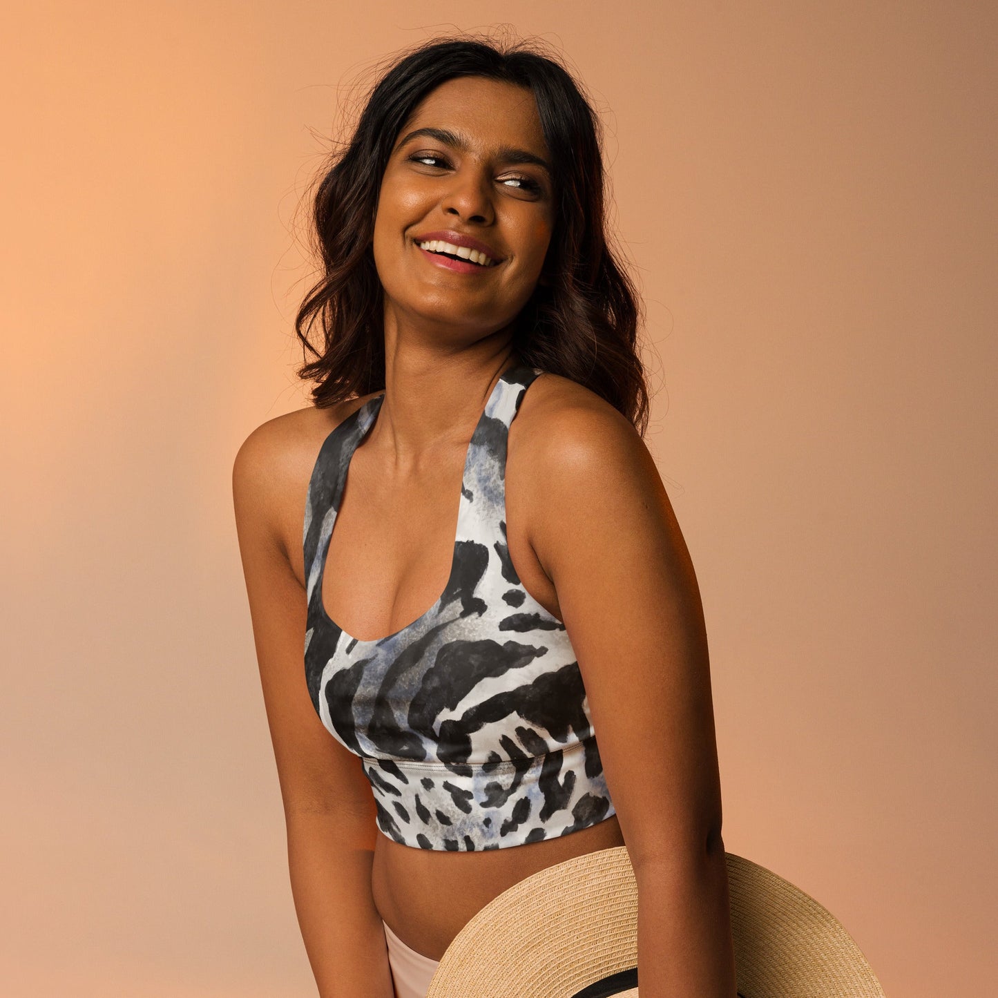Recycelter Longline - Sport - BH mit Animal Print - YogaStylz