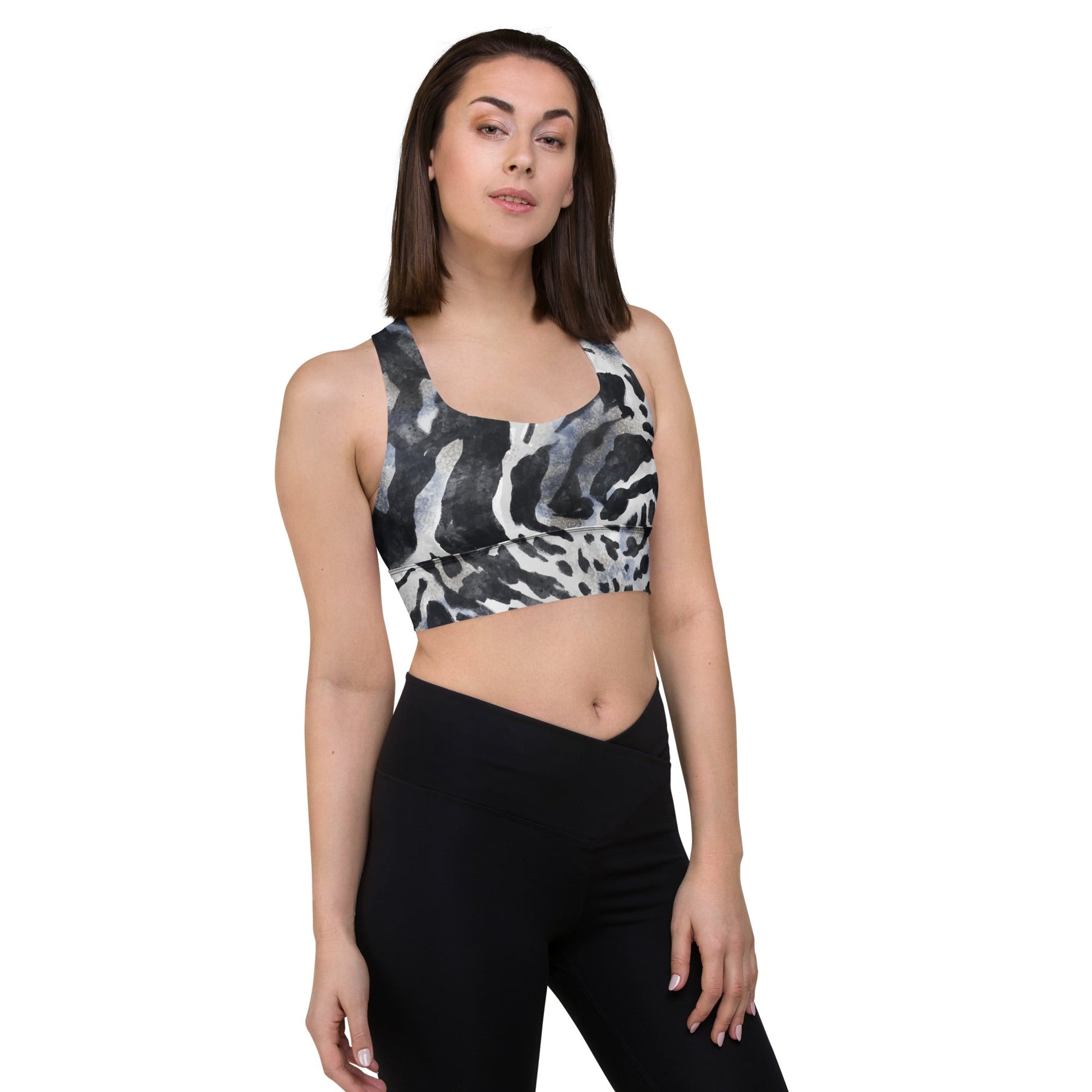 Recycelter Longline - Sport - BH mit Animal Print - YogaStylz
