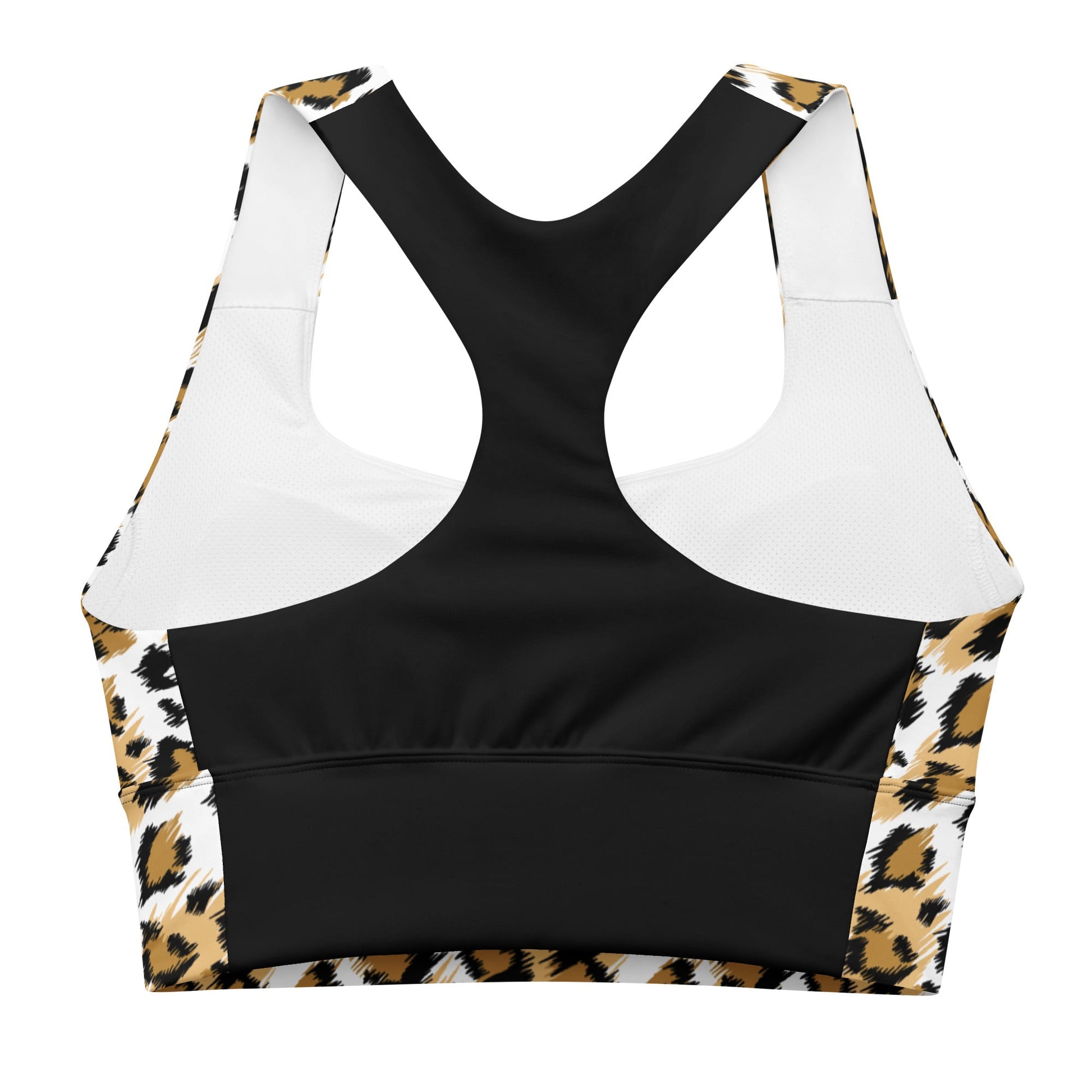 Recycelter Longline - Sport - BH mit Leoparden Print - YogaStylz