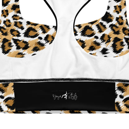 Recycelter Longline - Sport - BH mit Leoparden Print - YogaStylz