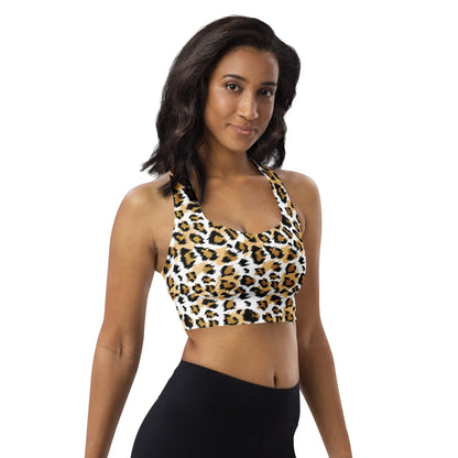 Recycelter Longline - Sport - BH mit Leoparden Print - YogaStylz