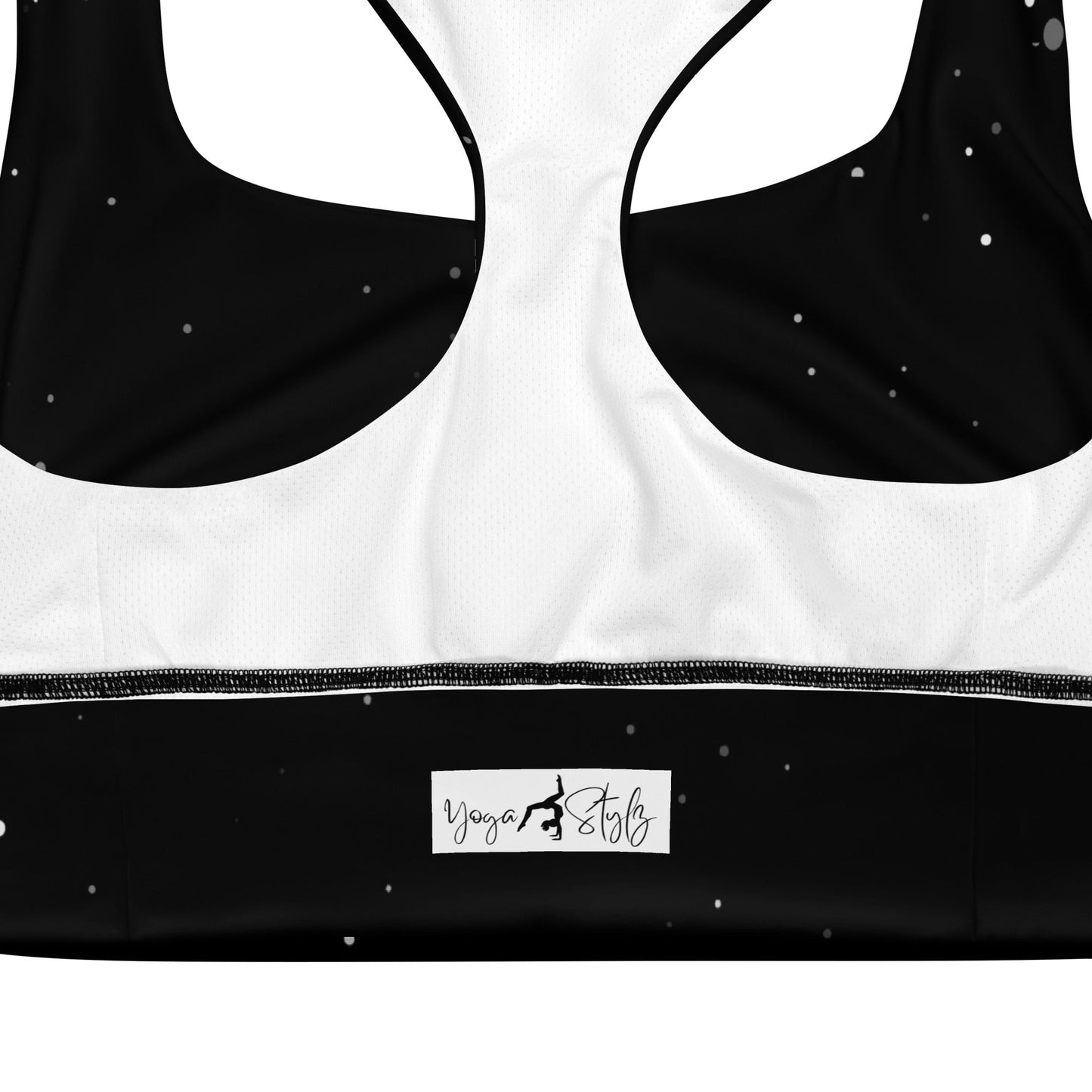 Recycelter Longline - Sport - BH mit Mondphasen & Sternenhimmel - YogaStylz