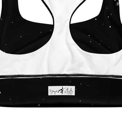 Recycelter Longline - Sport - BH mit Mondphasen & Sternenhimmel - YogaStylz