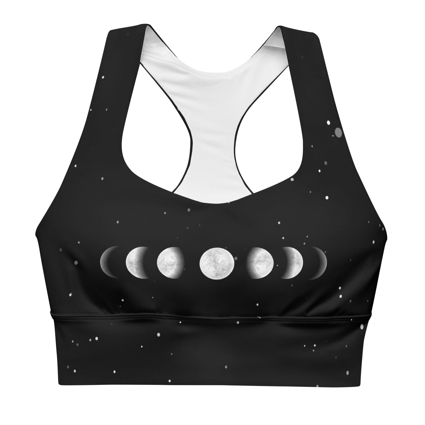 Recycelter Longline - Sport - BH mit Mondphasen vorne - YogaStylz