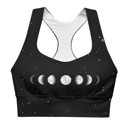 Recycelter Longline - Sport - BH mit Mondphasen vorne - YogaStylz