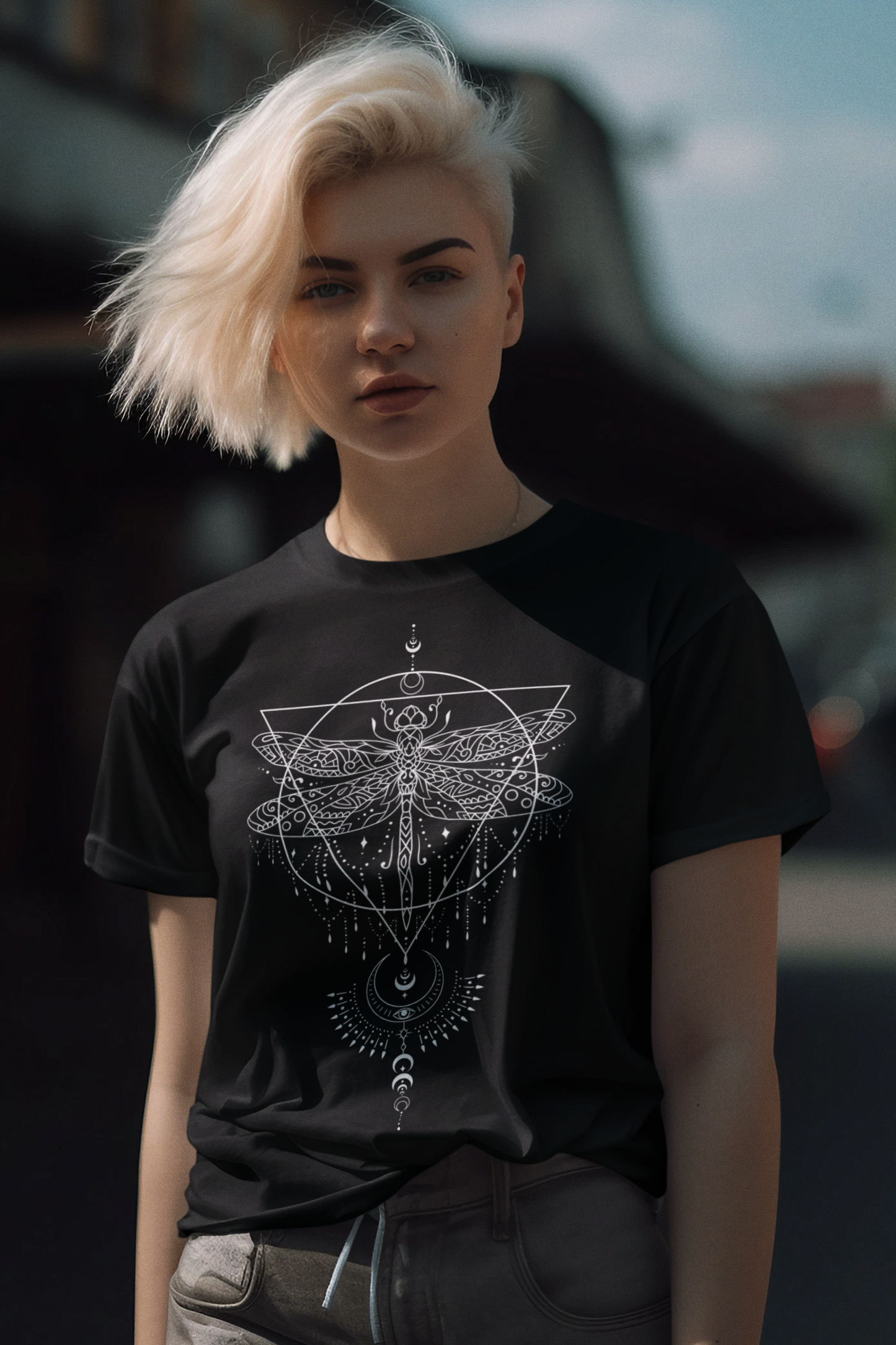 Mystical Dragonfly - Unisex T-Shirt (Geometric)