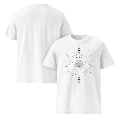 Sacred Lotus Line Art T-Shirt | Bio - Baumwolle | Spirituelles Design - YogaStylz