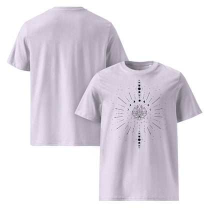Sacred Lotus Line Art T-Shirt | Bio - Baumwolle | Spirituelles Design - YogaStylz