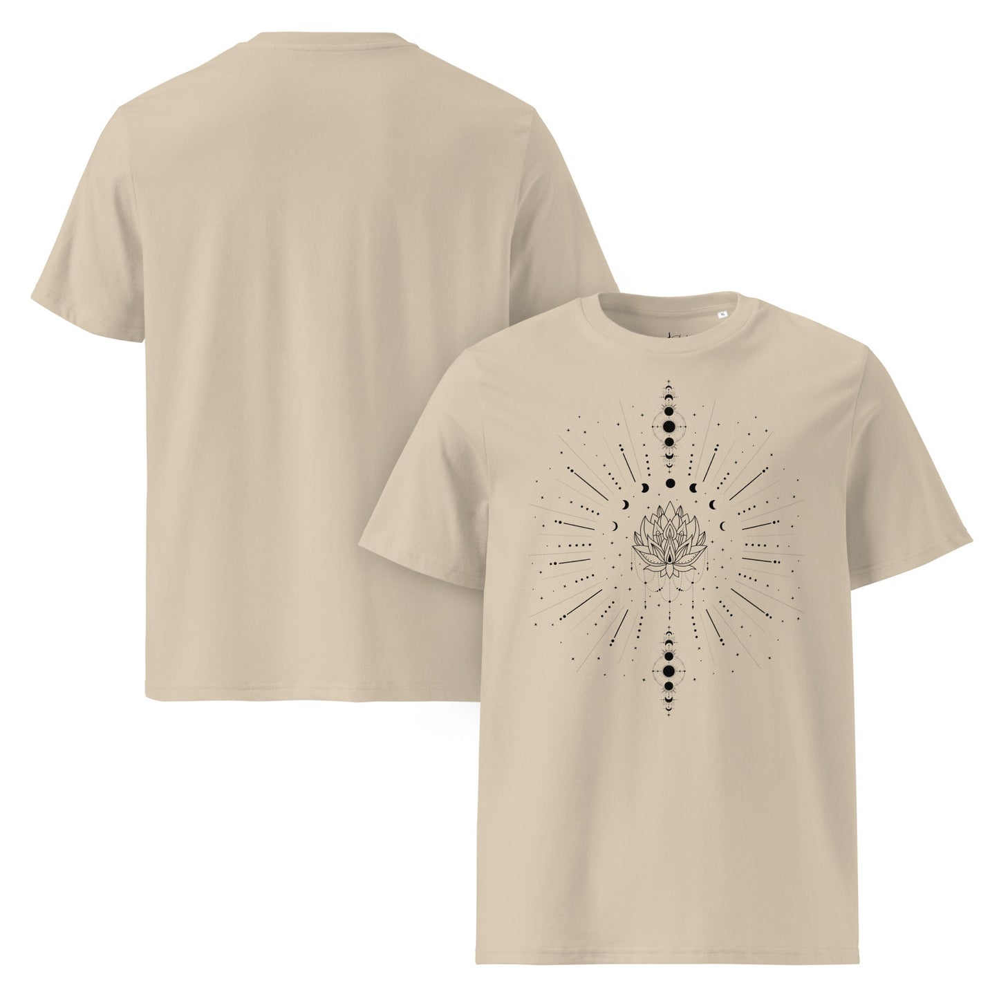 Sacred Lotus Line Art T-Shirt | Bio - Baumwolle | Spirituelles Design - YogaStylz