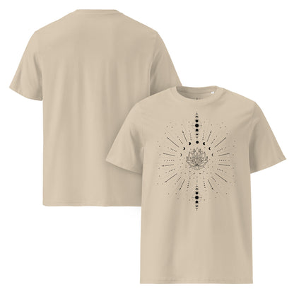 Sacred Lotus Line Art T-Shirt | Bio - Baumwolle | Spirituelles Design - YogaStylz