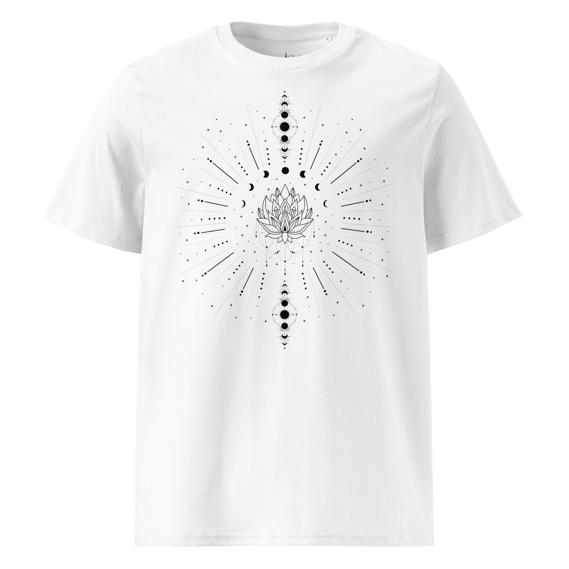 Sacred Lotus Line Art T-Shirt | Bio - Baumwolle | Spirituelles Design - YogaStylz