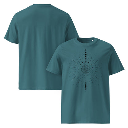 Sacred Lotus Line Art T-Shirt | Bio - Baumwolle | Spirituelles Design - YogaStylz
