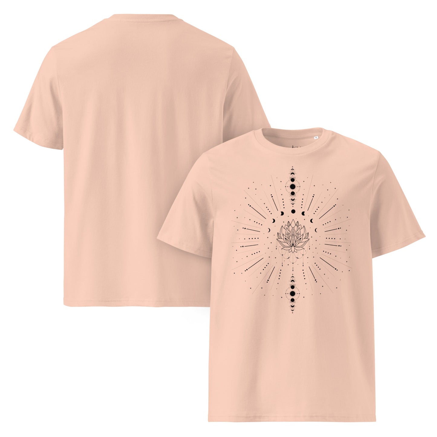 Sacred Lotus Line Art T-Shirt | Bio - Baumwolle | Spirituelles Design - YogaStylz