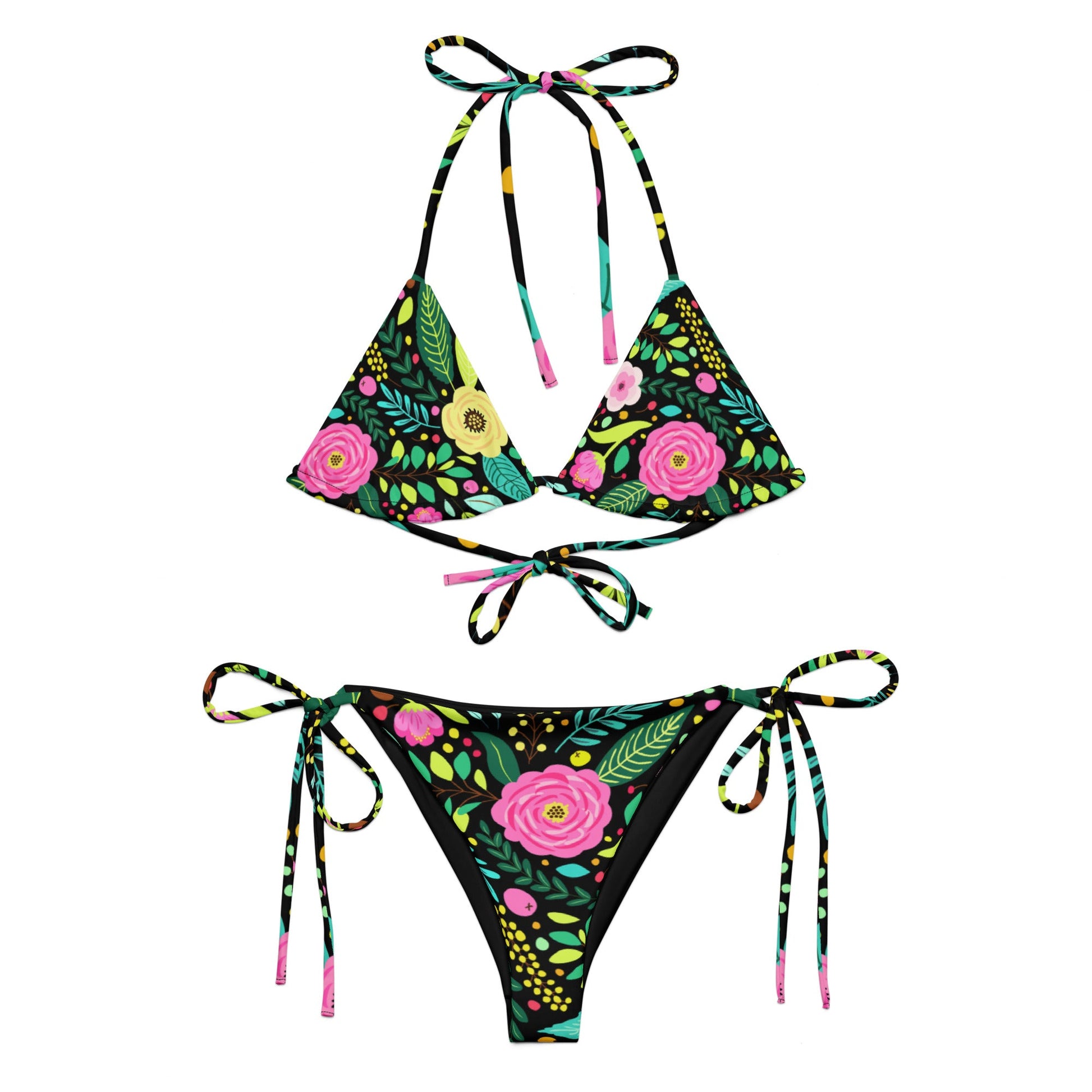 Schnürbikini „Bloom Pop“ – floral, flexibel & super bequem - YogaStylz