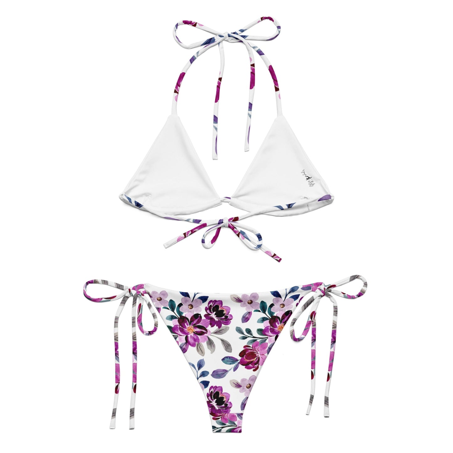 Schnürbikini „Purple Blossom“ – verspielt, flexibel - YogaStylz