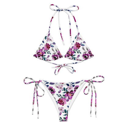 Schnürbikini „Purple Blossom“ – verspielt, flexibel - YogaStylz