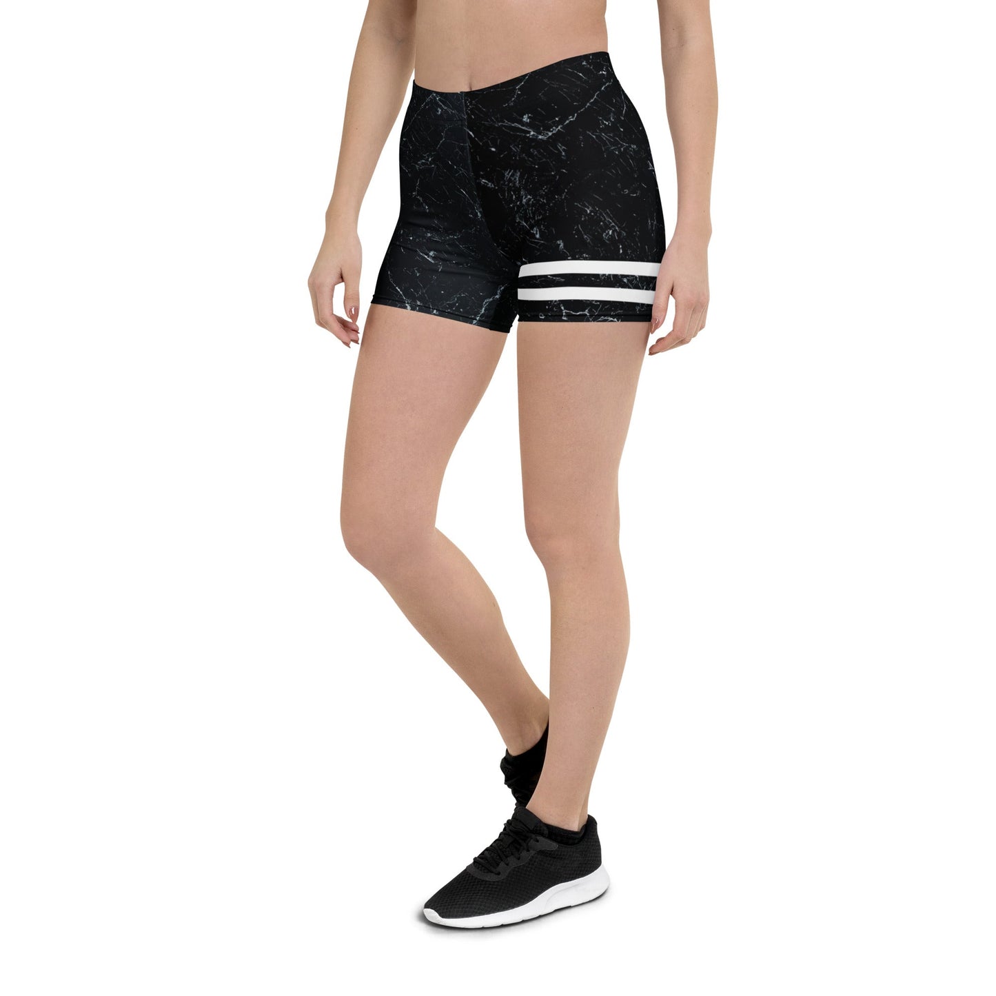 Shorts mit Marmor - Design & weißen Streifen - YogaStylz