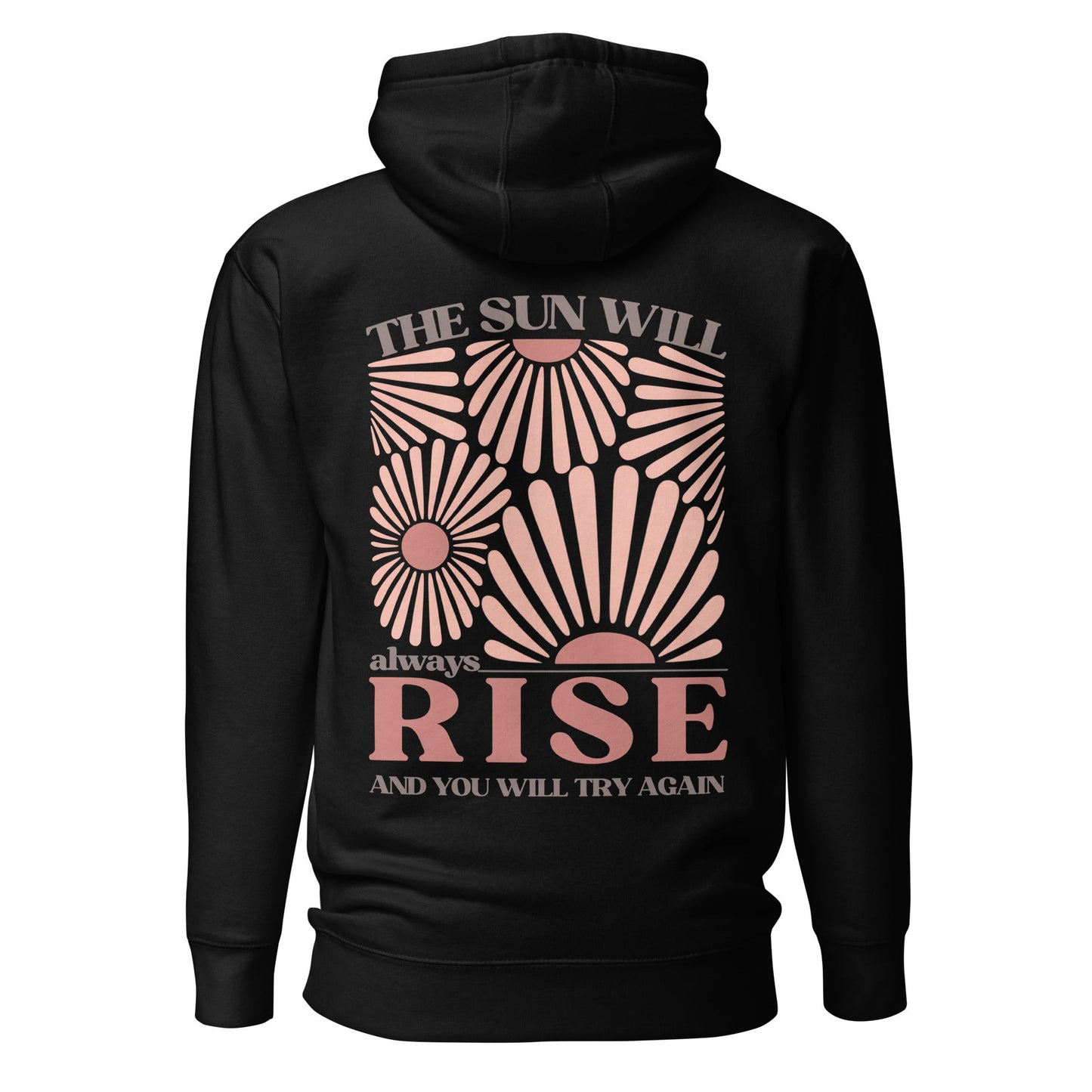 Sonnen Hoodie mit Rückenprint | The Sun Will Always Rise | Positives Statement - YogaStylz