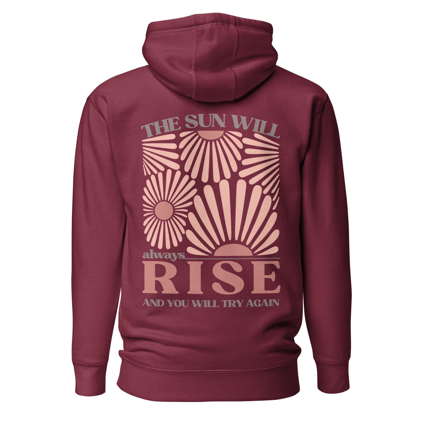 Sonnen Hoodie mit Rückenprint | The Sun Will Always Rise | Positives Statement - YogaStylz