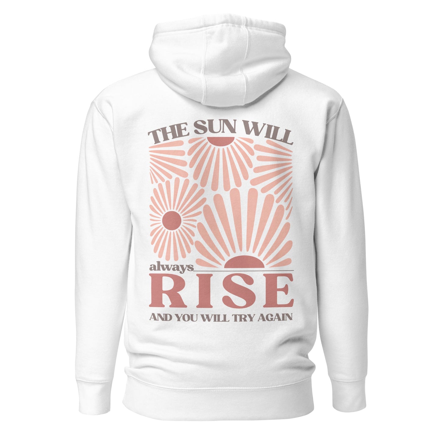 Sonnen Hoodie mit Rückenprint | The Sun Will Always Rise | Positives Statement - YogaStylz
