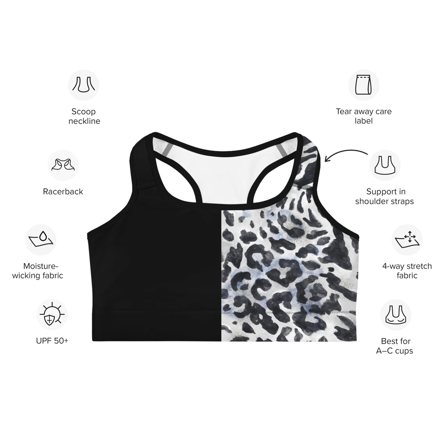 Sport - BH mit Leoparden - Print - YogaStylz