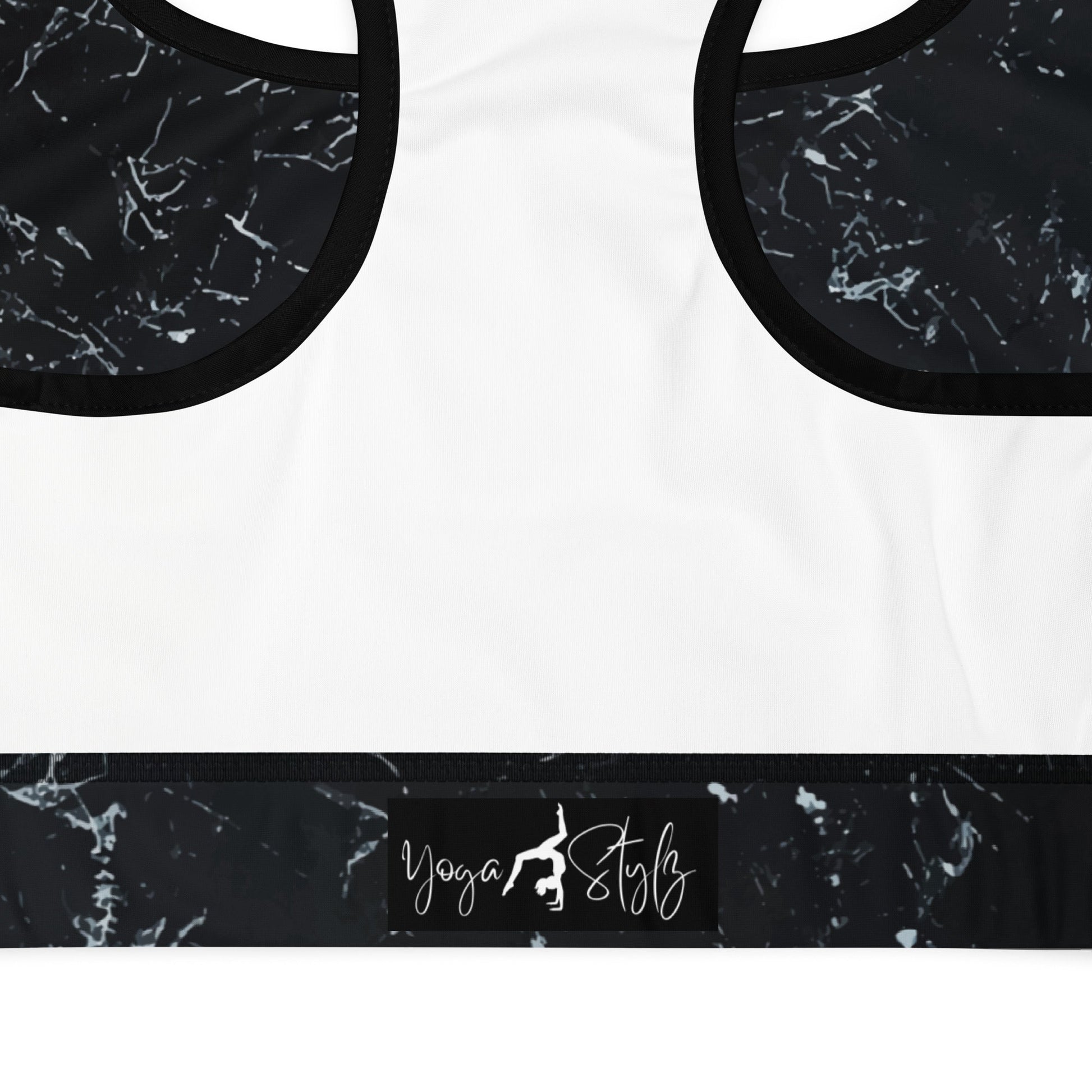 Sport - BH mit Marmor - Design & weißen Streifen - YogaStylz