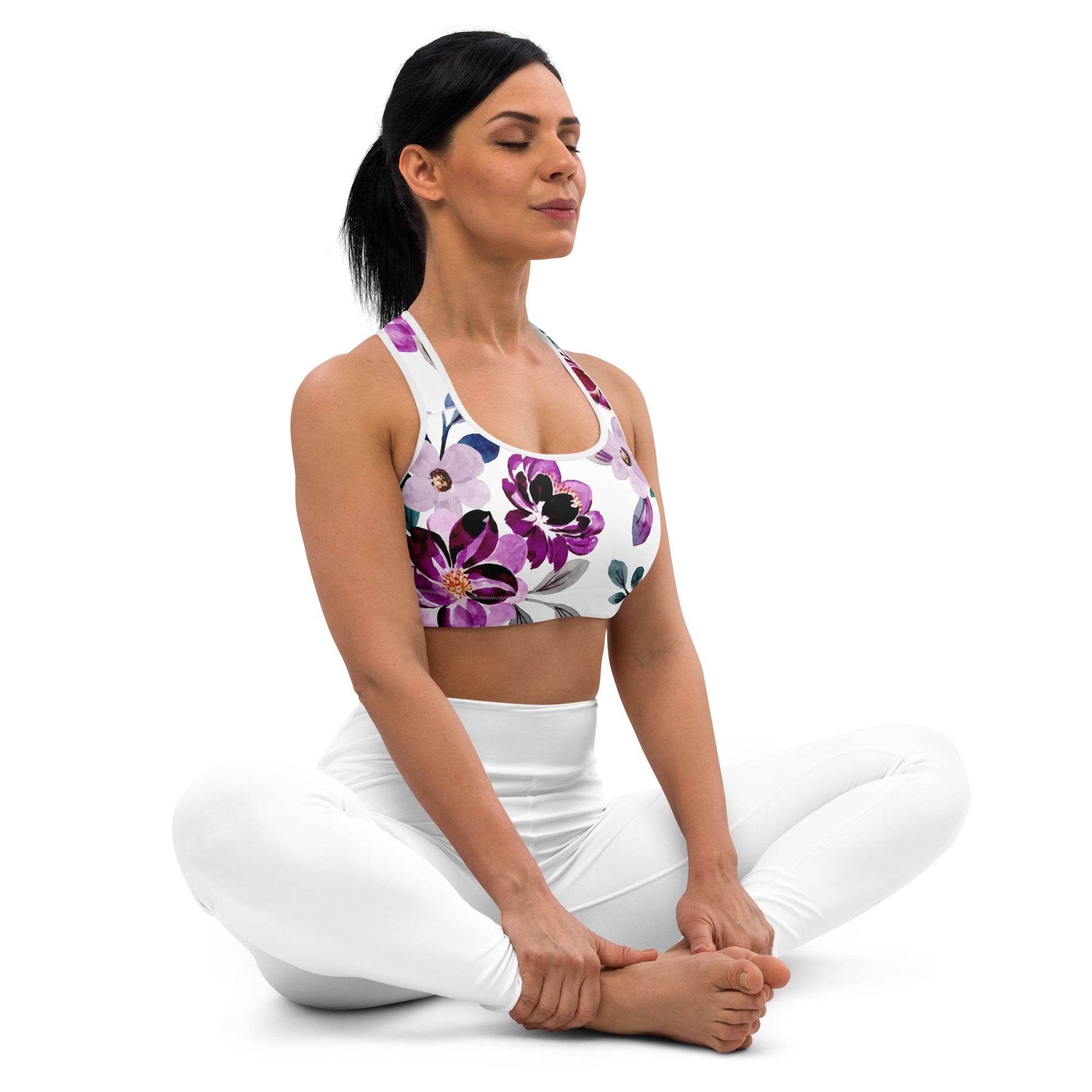 Sport - BH mit zartem Blumenmuster - YogaStylz