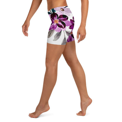 Sport - Shorts mit zartem Blumenprint - YogaStylz
