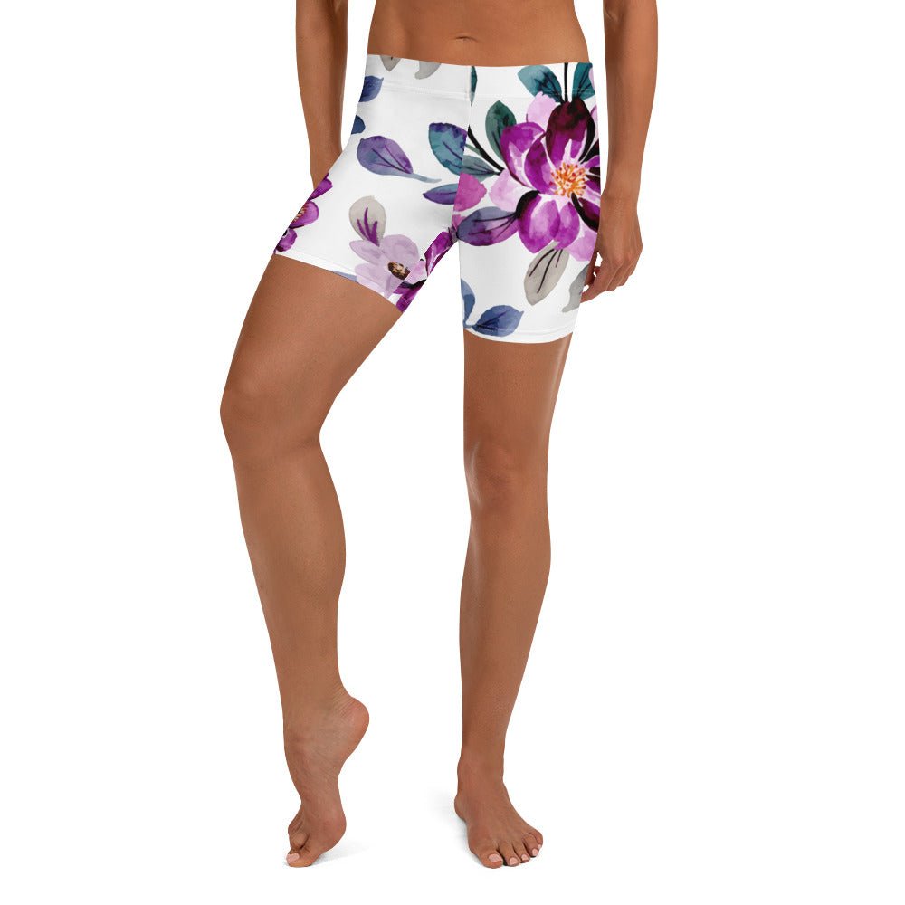 Sport - Shorts mit zartem Blumenprint - YogaStylz