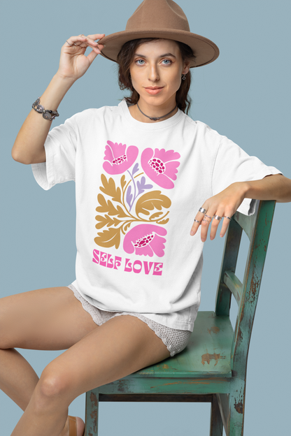 Self Love – Floral Unisex Organic T-Shirt (Retro)