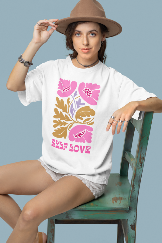 Self Love – Floral Unisex Organic T-Shirt (Retro)