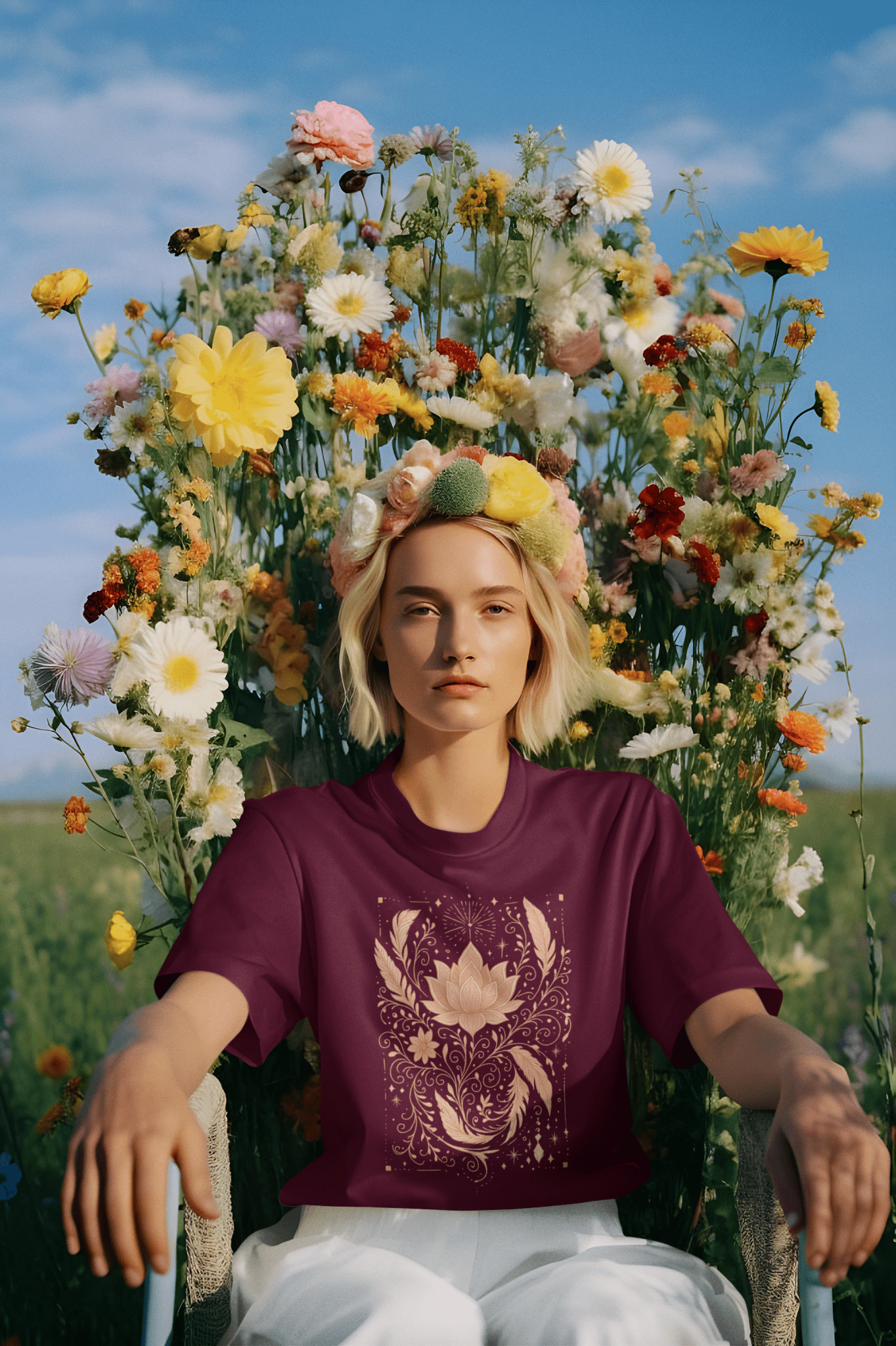 T-Shirt mit Lotus & Ornamenten – Spirituelles Unisex Shirt – Achtsamkeit & Yoga Boho Stil – 100 % Baumwolle - Klassisches Unisex T-Shirt - YogaStylz