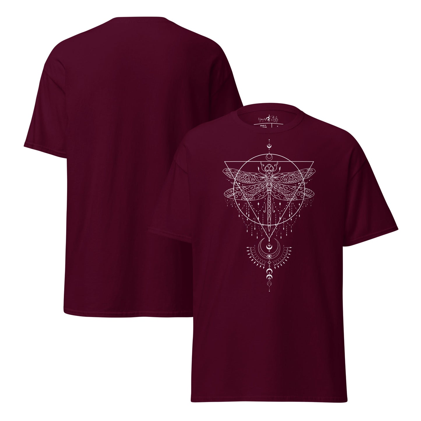 T-Shirt Mystisches | Libellen - Symbol | Geometrisches | Klassisches Baumwollshirt - YogaStylz