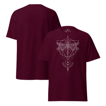 T-Shirt Mystisches | Libellen - Symbol | Geometrisches | Klassisches Baumwollshirt - YogaStylz