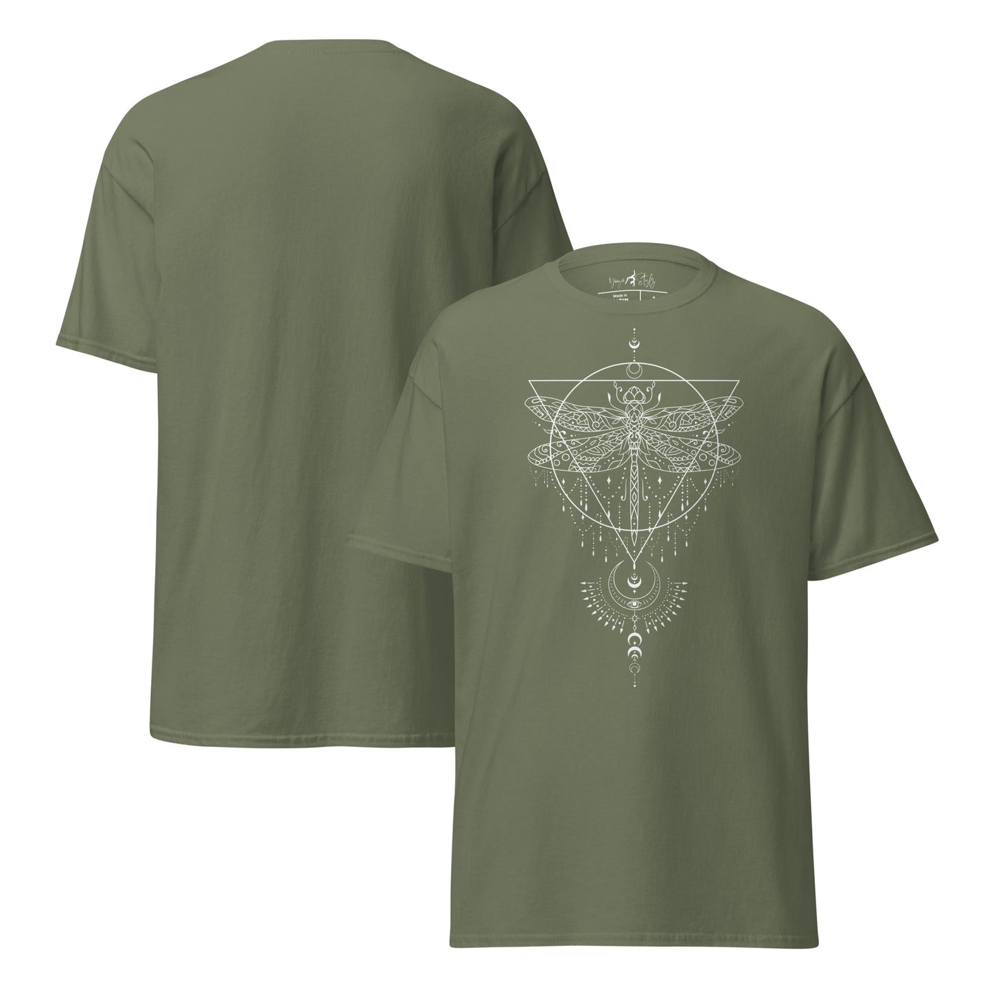 T-Shirt Mystisches | Libellen - Symbol | Geometrisches | Klassisches Baumwollshirt - YogaStylz