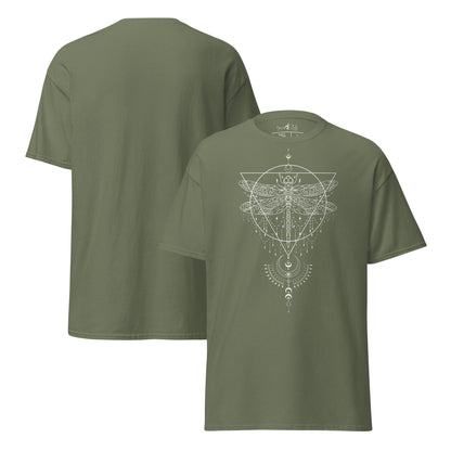 T-Shirt Mystisches | Libellen - Symbol | Geometrisches | Klassisches Baumwollshirt - YogaStylz